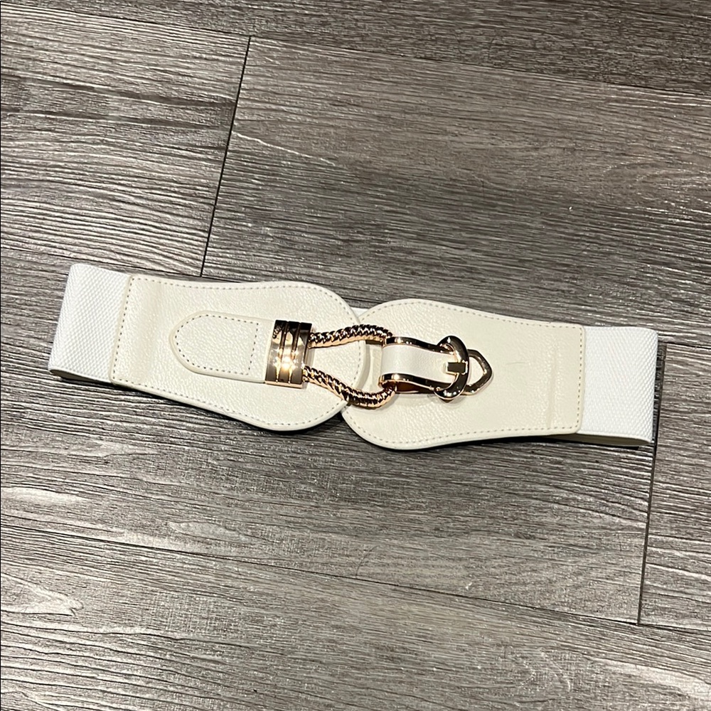 White belt with gold accents